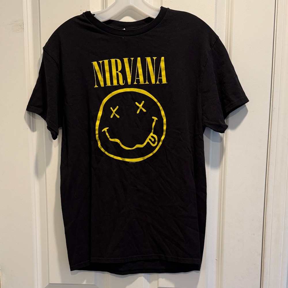 Nirvana Black T-Shirt with Yellow Logo